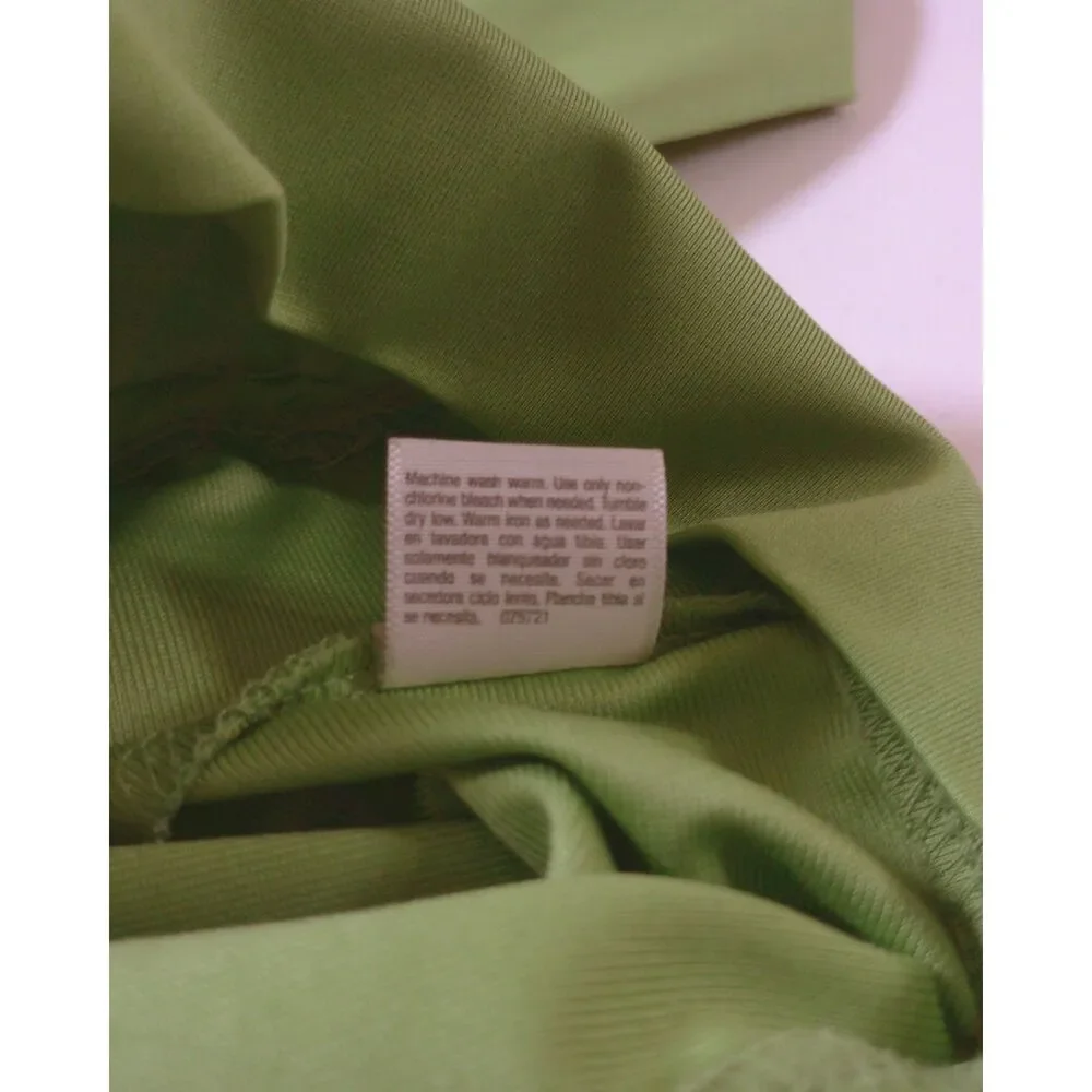Oleg Cassini Sport XL Lime Green Y2K Track Jacket Zip Up Activewear Athleisure